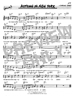 page one of Autumn In New York (Real Book – Melody, Lyrics & Chords)