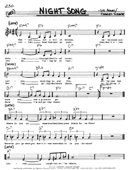 page one of Night Song (Real Book – Melody, Lyrics & Chords)