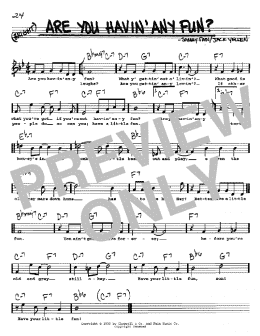 page one of Are You Havin' Any Fun? (Real Book – Melody, Lyrics & Chords)