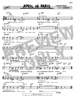 page one of April In Paris (Real Book – Melody, Lyrics & Chords)