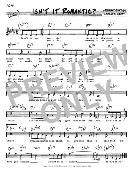 page one of Isn't It Romantic? (Real Book – Melody, Lyrics & Chords)