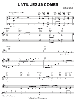 page one of Until Jesus Comes (Piano, Vocal & Guitar Chords (Right-Hand Melody))