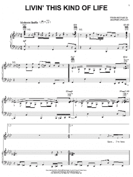 page one of Livin' This Kind Of Life (Piano, Vocal & Guitar Chords (Right-Hand Melody))