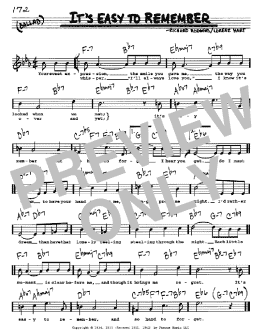 page one of It's Easy To Remember (Real Book – Melody, Lyrics & Chords)