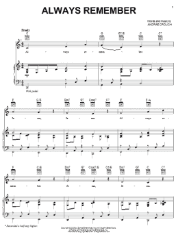 page one of Always Remember (Piano, Vocal & Guitar Chords (Right-Hand Melody))