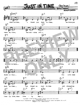 page one of Just In Time (Real Book – Melody, Lyrics & Chords)