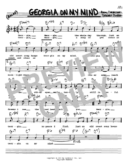 page one of Georgia On My Mind (Real Book – Melody, Lyrics & Chords)
