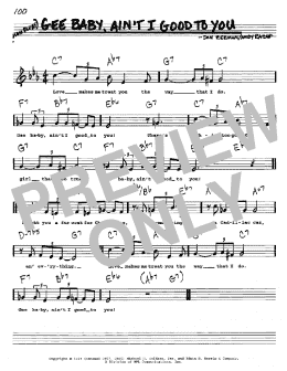 page one of Gee Baby, Ain't I Good To You (Real Book – Melody, Lyrics & Chords)
