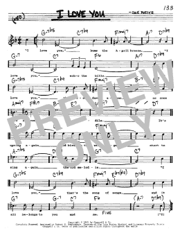page one of I Love You (Real Book – Melody, Lyrics & Chords)