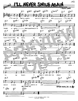 page one of I'll Never Smile Again (Real Book – Melody, Lyrics & Chords)