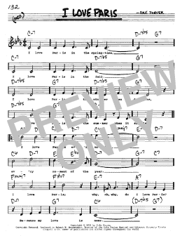 page one of I Love Paris (Real Book – Melody, Lyrics & Chords)