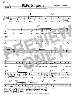 page one of Paper Doll (Real Book – Melody, Lyrics & Chords)