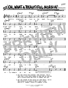 page one of Oh, What A Beautiful Mornin' (from Oklahoma!) (Real Book – Melody, Lyrics & Chords)