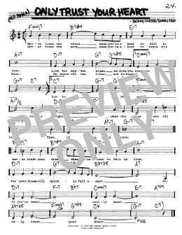 page one of Only Trust Your Heart (Real Book – Melody, Lyrics & Chords)