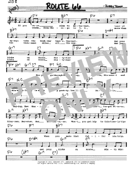 page one of Route 66 (Real Book – Melody, Lyrics & Chords)