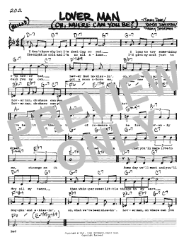 page one of Lover Man (Oh, Where Can You Be?) (Real Book – Melody, Lyrics & Chords)