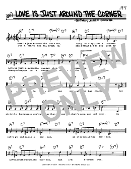 page one of Love Is Just Around The Corner (Real Book – Melody, Lyrics & Chords)
