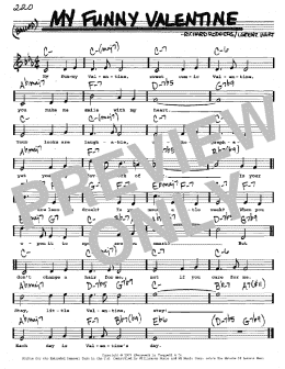page one of My Funny Valentine (Real Book – Melody, Lyrics & Chords)