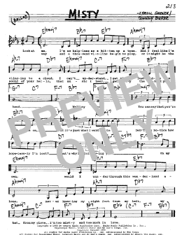 page one of Misty (Real Book – Melody, Lyrics & Chords)