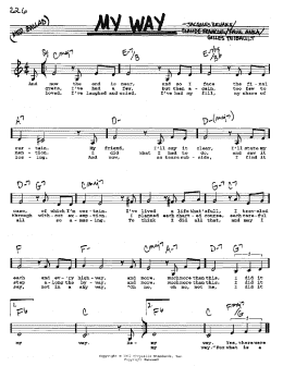 page one of My Way (Real Book – Melody, Lyrics & Chords)