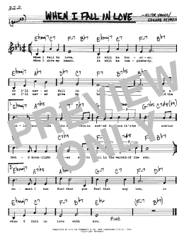 page one of When I Fall In Love (Real Book – Melody, Lyrics & Chords)