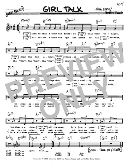 page one of Girl Talk (Real Book – Melody, Lyrics & Chords)