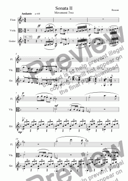 page one of Sonata II Movement 2