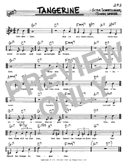 page one of Tangerine (Real Book – Melody, Lyrics & Chords)