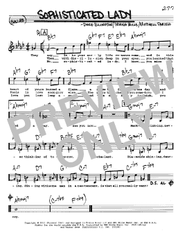 page one of Sophisticated Lady (Real Book – Melody, Lyrics & Chords)