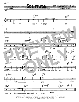 page one of Solitude (Real Book – Melody, Lyrics & Chords)