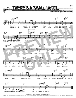 page one of There's A Small Hotel (Real Book – Melody, Lyrics & Chords)