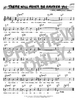 page one of There Will Never Be Another You (Real Book – Melody, Lyrics & Chords)