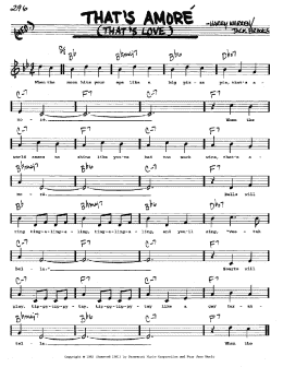 page one of That's Amore (That's Love) (Real Book – Melody, Lyrics & Chords)