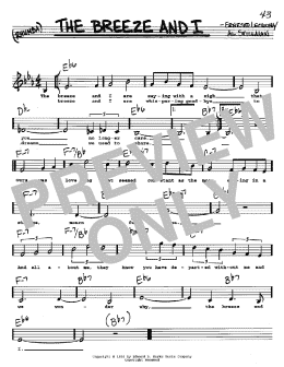 page one of The Breeze And I (Real Book – Melody, Lyrics & Chords)