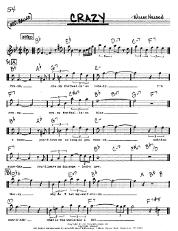 page one of Crazy (Real Book – Melody, Lyrics & Chords)