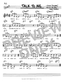page one of Talk To Me (Real Book – Melody, Lyrics & Chords)