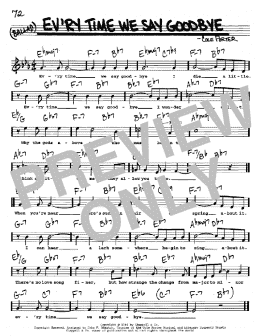 page one of Ev'ry Time We Say Goodbye (Real Book – Melody, Lyrics & Chords)