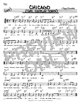 page one of Chicago (That Toddlin' Town) (Real Book – Melody, Lyrics & Chords)