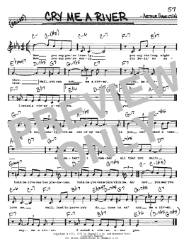 page one of Cry Me A River (Real Book – Melody, Lyrics & Chords)