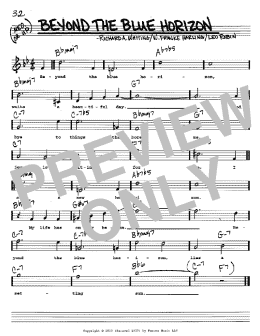 page one of Beyond The Blue Horizon (Real Book – Melody, Lyrics & Chords)