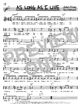 page one of As Long As I Live (Real Book – Melody, Lyrics & Chords)