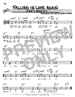page one of Falling In Love Again (Can't Help It) (Real Book – Melody, Lyrics & Chords)