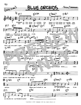 page one of Blue Orchids (Real Book – Melody, Lyrics & Chords)
