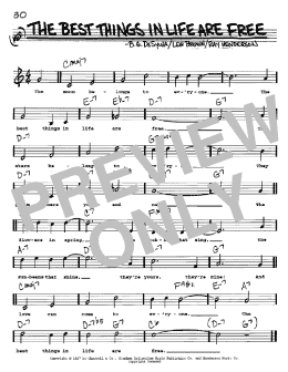 page one of The Best Things In Life Are Free (Real Book – Melody, Lyrics & Chords)