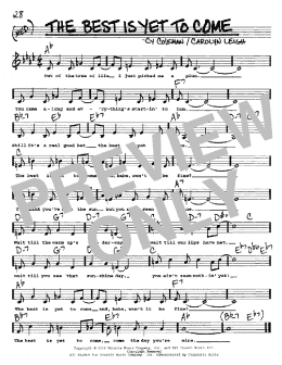 page one of The Best Is Yet To Come (Real Book – Melody, Lyrics & Chords)