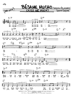 page one of Besame Mucho (Kiss Me Much) (Real Book – Melody, Lyrics & Chords)