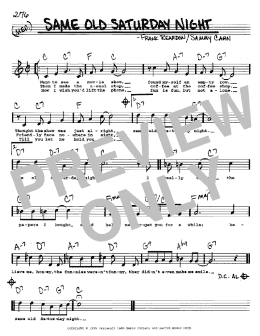 page one of Same Old Saturday Night (Real Book – Melody, Lyrics & Chords)