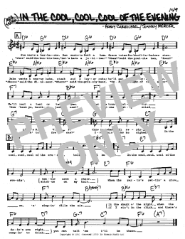 page one of In The Cool, Cool, Cool Of The Evening (Real Book – Melody, Lyrics & Chords)