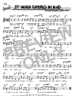 page one of It Never Entered My Mind (Real Book – Melody, Lyrics & Chords)