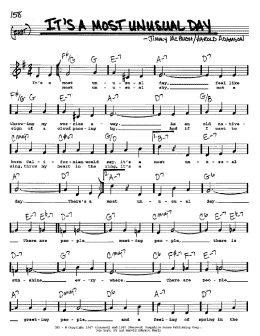 page one of It's A Most Unusual Day (Real Book – Melody, Lyrics & Chords)